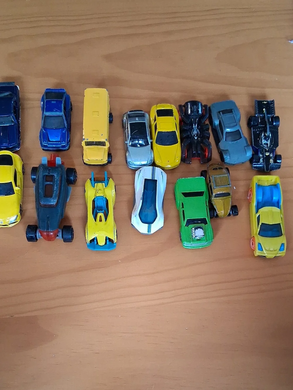 Toy Car Set - Mixed Yellow, Blue, Green, White, Gray
